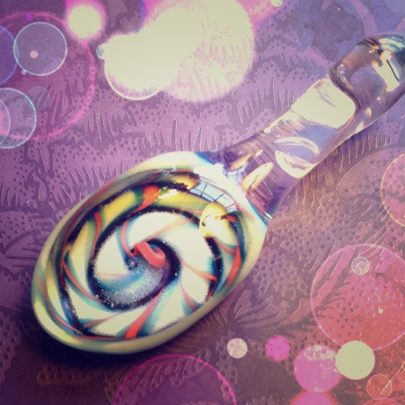 Candy Cane latticino boro glass pendant