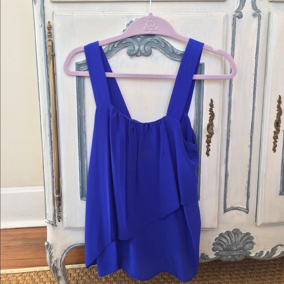Cobalt blue layered silk tank size S