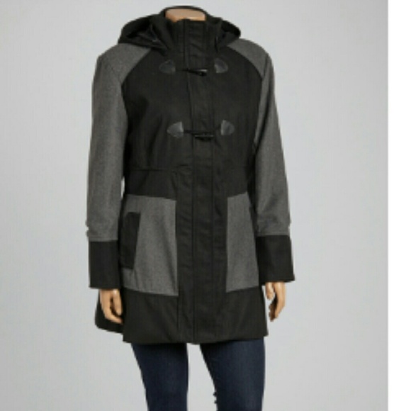 Black and gray two tone toggle coat. NWT!