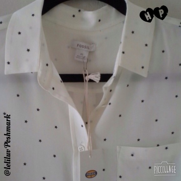 Fossil Tops - FOSSIL • stars print silk button down shirt *read
