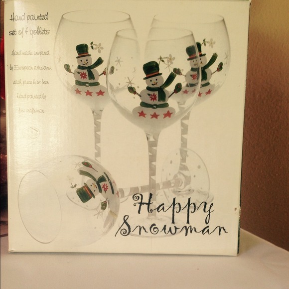 Snowman goblets (4)