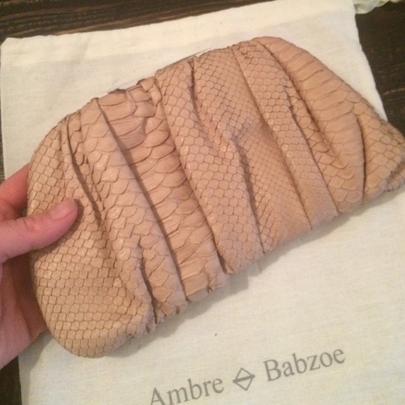 Ambre Babzone Smsll Python Clutch/wallet-powder - Picture 4 of 4