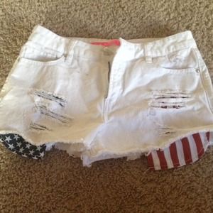 High wasted American flag shorts