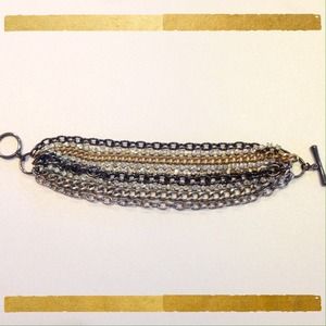 Mixed Metal Toggle Bracelet
