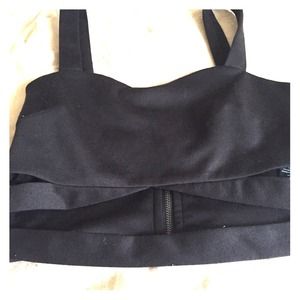 Forever 21 Black Zipper Crop Top
