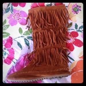 Nature breeze fringe boots
