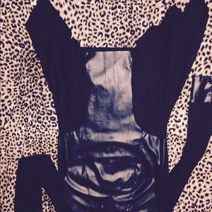 Long sleeve black leather shirt