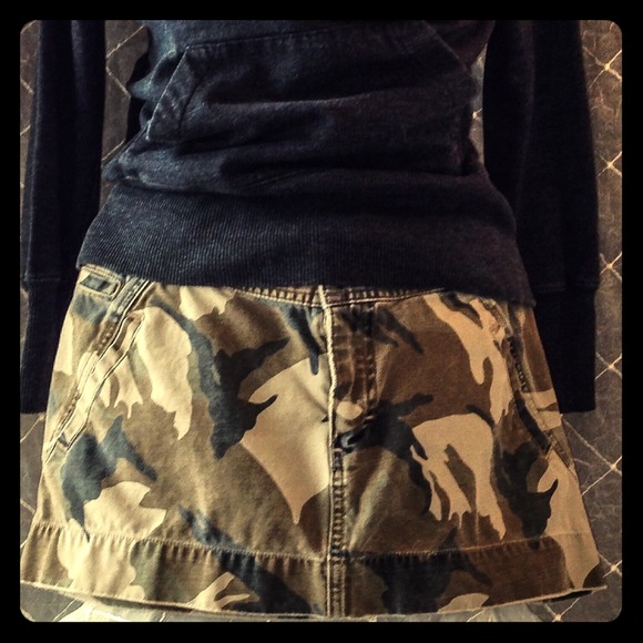Camo Denim Mini Skirt