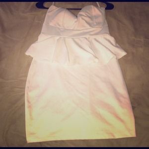 All White Strapless Party Dress
