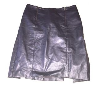 All Black Leather Pencil Skirt W Zippers