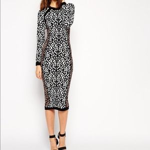 SOLD! MIDI dress in leopard structured knit