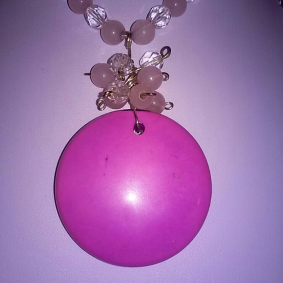 Beautiful. Pink quarts and fushia pendant