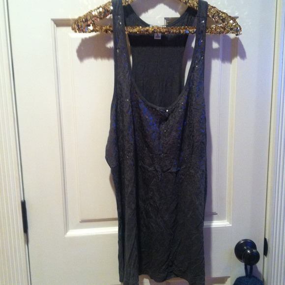 Gray tunic sparkle tank
