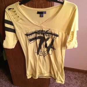 Yellow and Black Fox Racing Tshirt