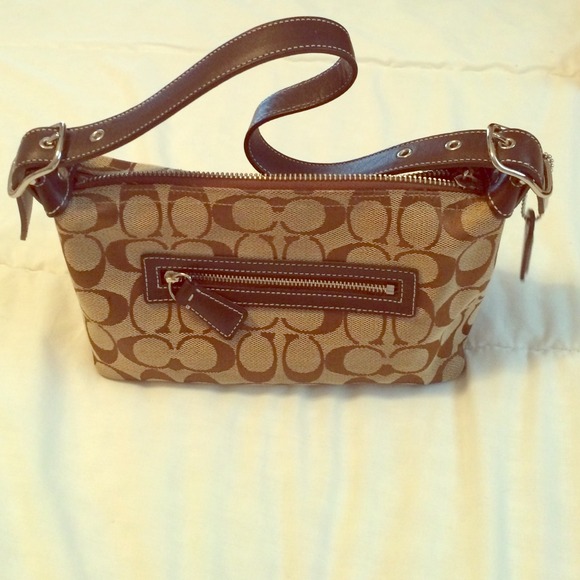 Brown and tan Coach purse