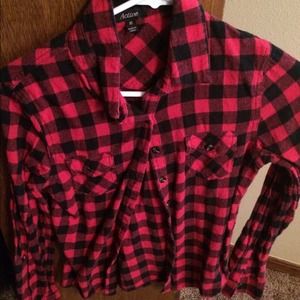 Black and red flannel shirt