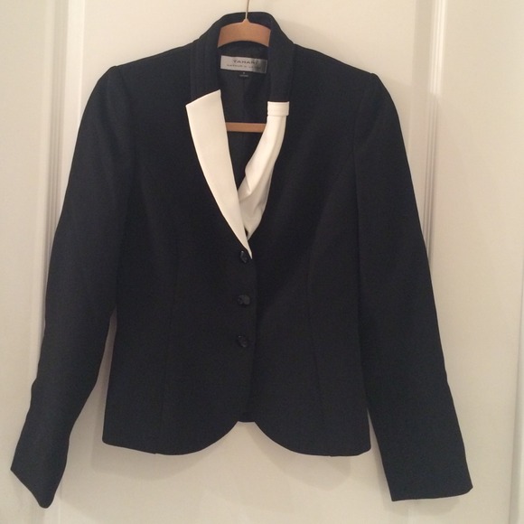 Brand new Tahari black blazer with white details