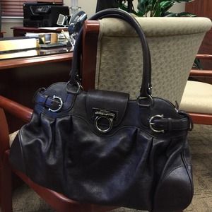 Authentic Ferragamo chocolate brown handbag