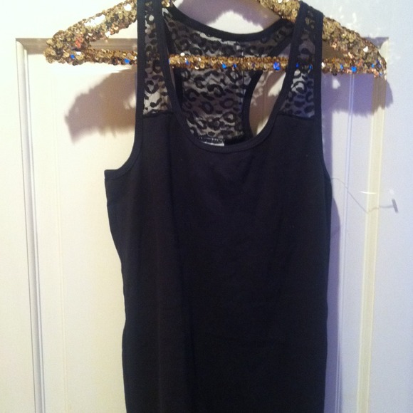 Black and lace tank top