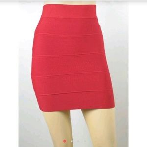 Xs bodycon bandage skirt mini red christmas nwot