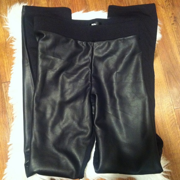 Faux leather front leggings new never worn