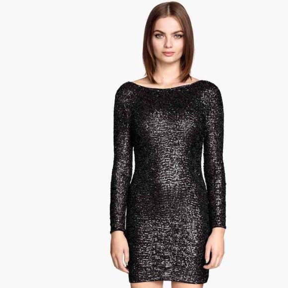 Brand New Long sleeve short Sequined Dress