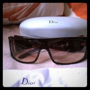 Brown with Tan Dior Cut Out Sunglasses