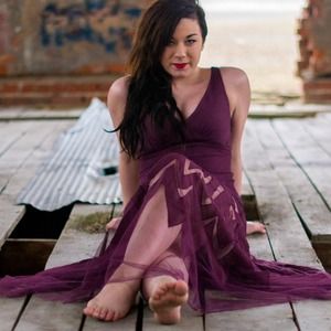 Plum fossil maxi dress