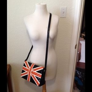British flag cross body clutch