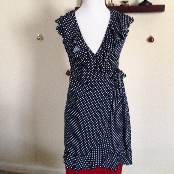 Navy polka dot dress