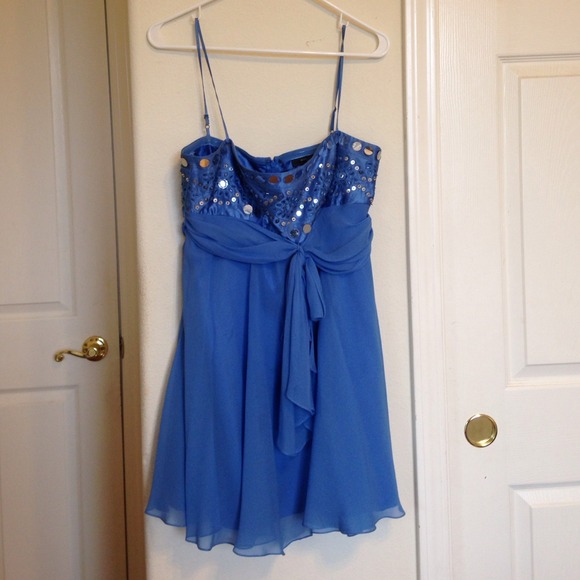 BCBG Petite blue dress w/ sequin top JUST REDUCED!