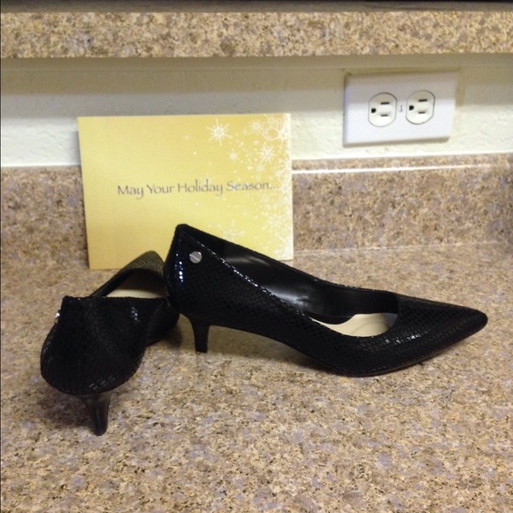 Calvin Klein Black Python pointy heel 👠 - Picture 3 of 8