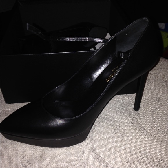 Black saint Laurent pumps with ankle strap