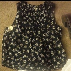 Forever 21 navy blue with floral print shirt