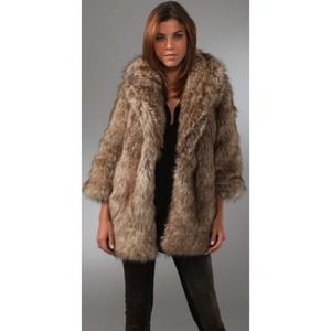 Burning Torch faux raccoon fur jacket