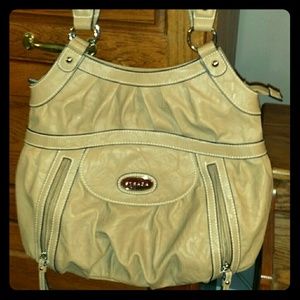 LARGE STRADA HANDBAG. TAN