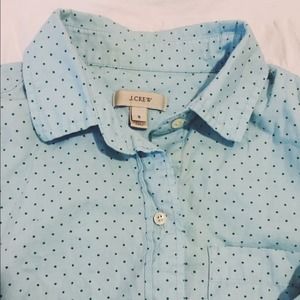 Blue polka dot J Crew dress shirt👔