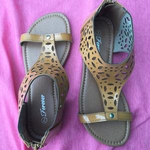 Patent Faux Leather Sandals