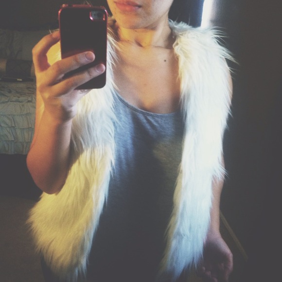 White Faux Fur Vest