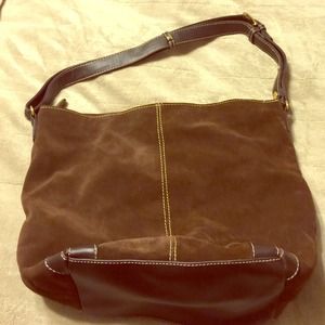 Brown leather tote