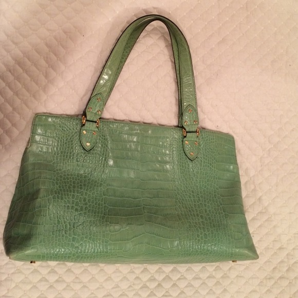 Fantastic Kate Spade apple green croc print bag!