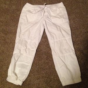 White cargo capris