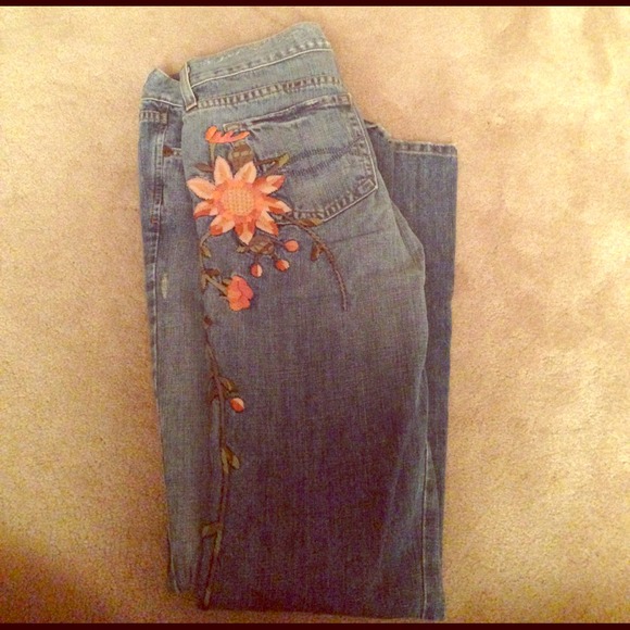 Boho Embroidered Abercrombie and Fitch Jeans