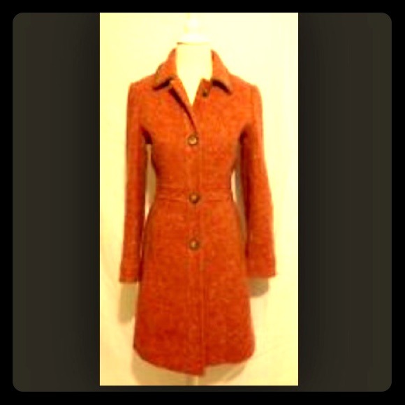 Coach orange tweed coat