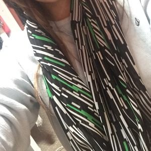 Black and green infinity scarf