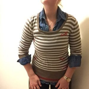Striped red airplane sweater