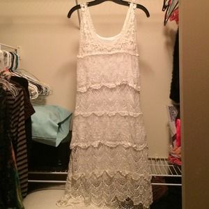 White lace pattern dress