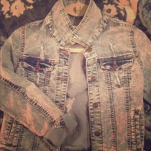 Acid wash denim jacket