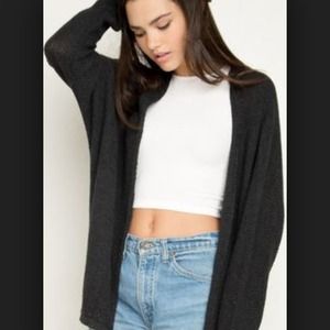 Black Button up Cardigan Brandy Melville