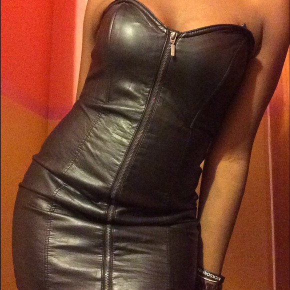Short Black Leather Dress